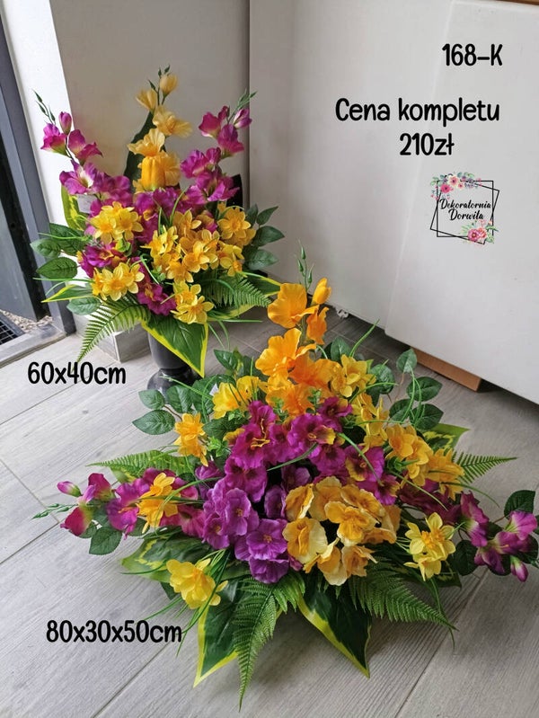 Komplet nagrobny nr 168K Rozmiar XL bratki mieczyki
