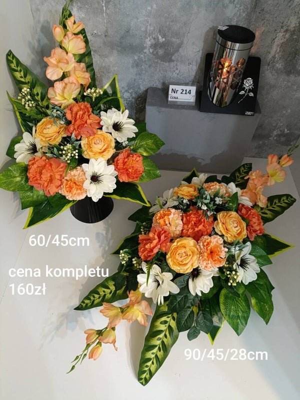 Komplet nagrobny nr 214  bursztynowa elegancja