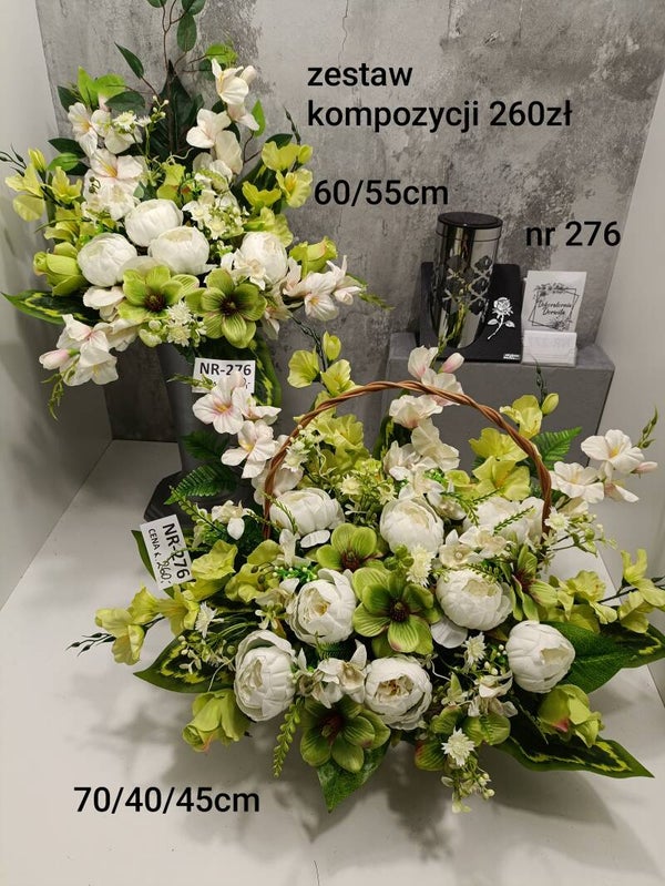 Komplet nagrobny nr 276 duży kosz  z kwiatami