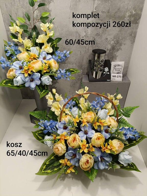 Komplet nagrobny nr 275 duży kosz z kwiatami