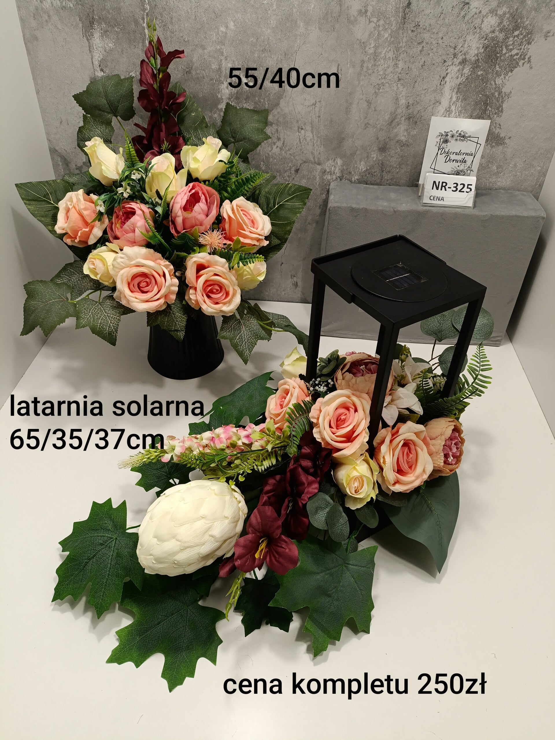 Komplet nagrobny nr325 latarnia solarna