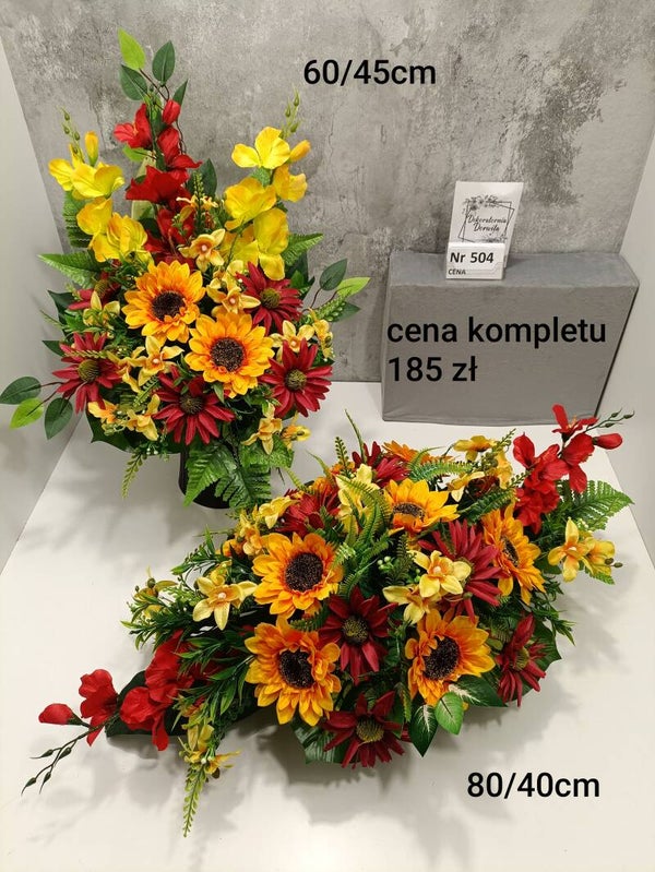 Komplet nagrobny nr 504 słoneczniki