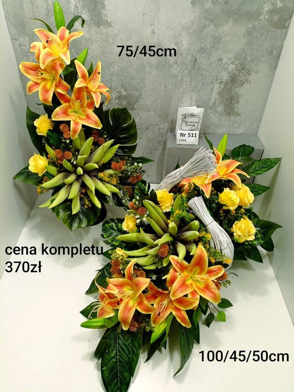 Komplet nagrobny nr 511  Rozmiar XXL kosz rogal