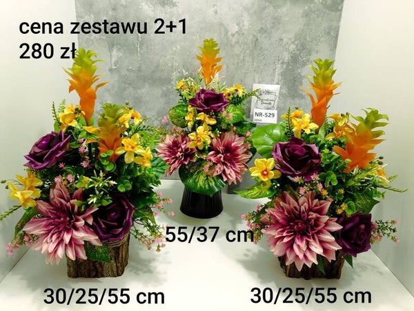 Komplet nagrobny nr 529 zestaw 3 częściowy