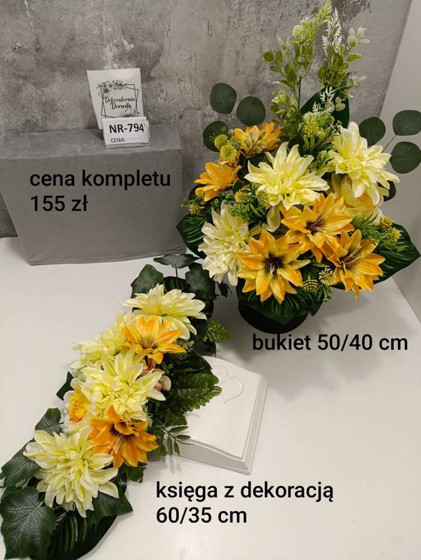 Komplet nagrobny  nr 794 wiązanka księga