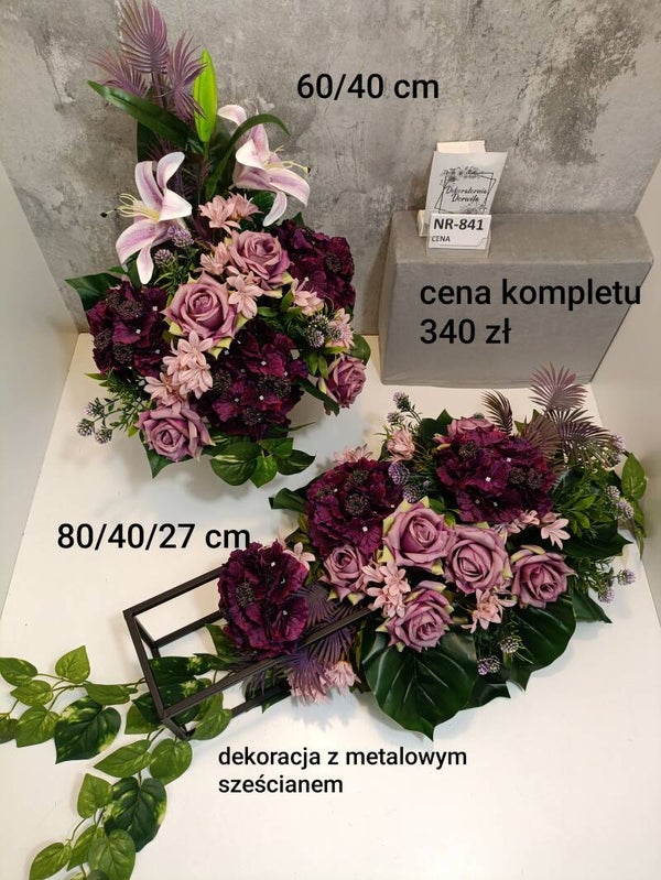 Komplet nagrobny nr 841 sześcian