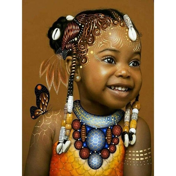 Diamond Painting Afrikaans Kindje 1