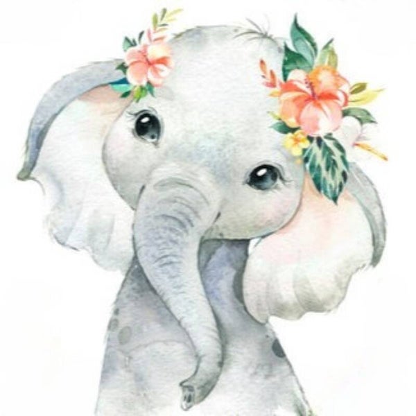 Diamond Painting Baby Olifantje