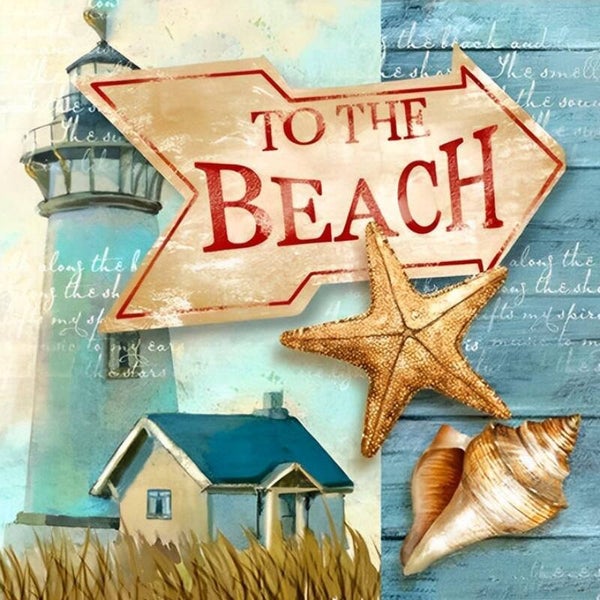 Diamond Painting Tekstbord Beach 1
