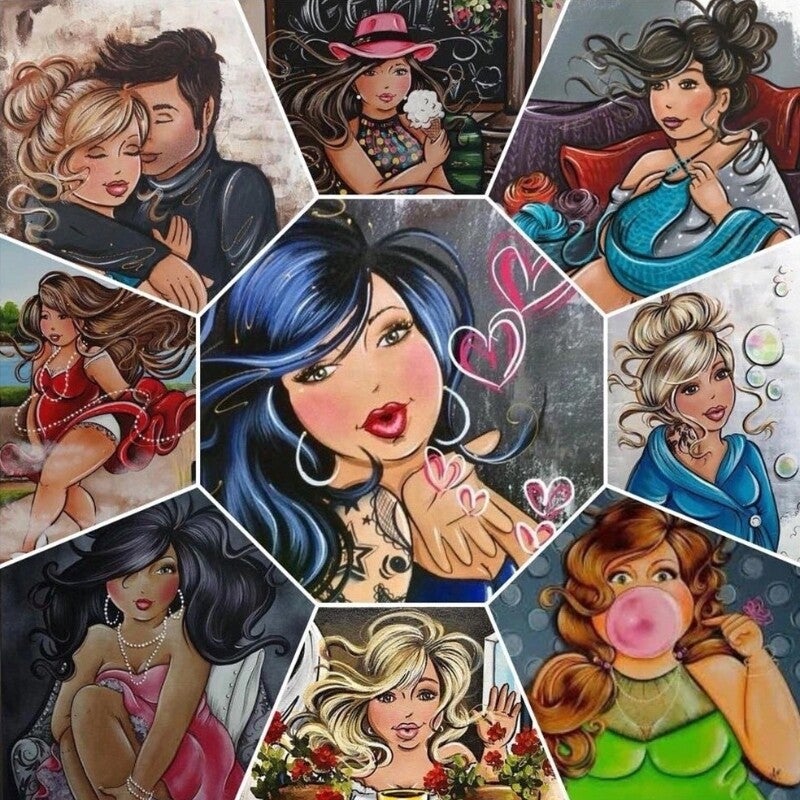 Diamond Painting Dikke Dames