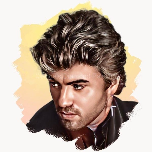 Diamond Painting Portret George Michael 1  - 30x30 Rond
