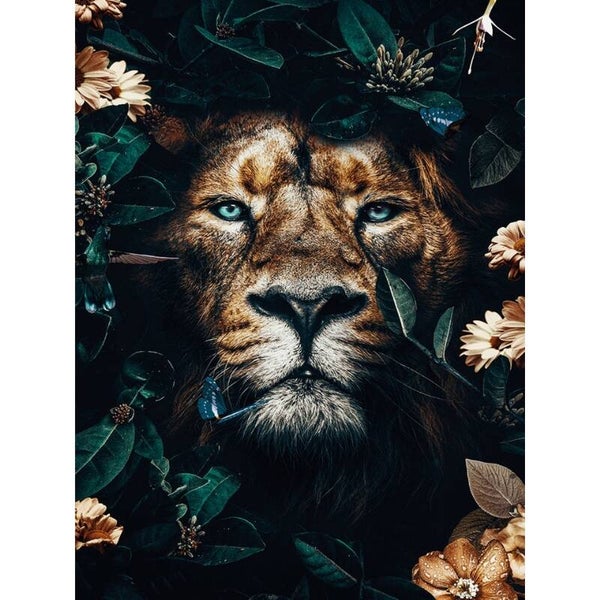 Diamond Painting Leeuw in de Jungle