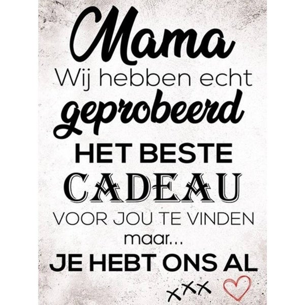 Diamond Painting Tekstbord Mama 1