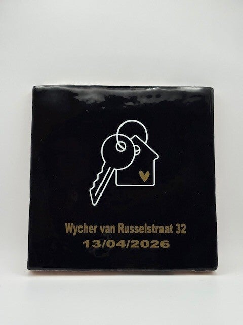 Tegeltje l Sleutel, straatnaam en datum