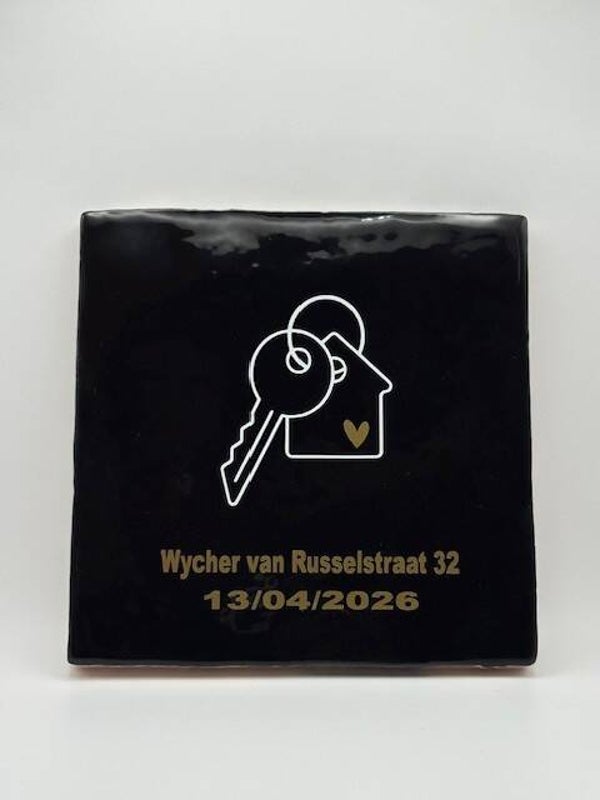Tegeltje l Sleutel, straatnaam en datum