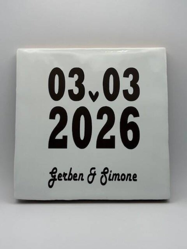 Tegeltje l Datum & namen
