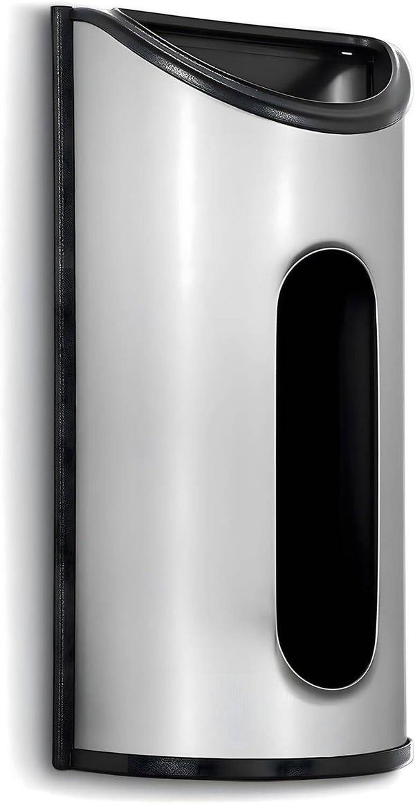 Malmo Wall Mount Plastic Bag Holder – Stainless Steel Grocery Bag Dispenser, Smudge-Proof, Silver