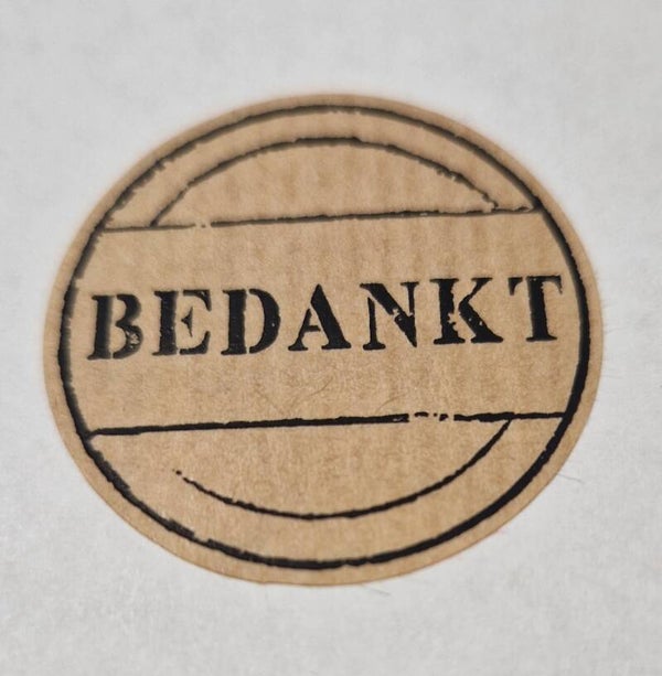 Sticker kraft "bedankt"