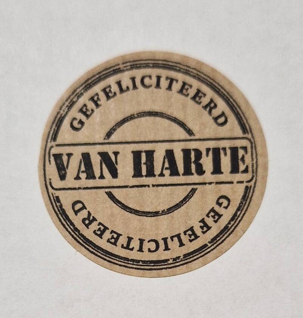 Sticker kraft "Gefeliciteerd"