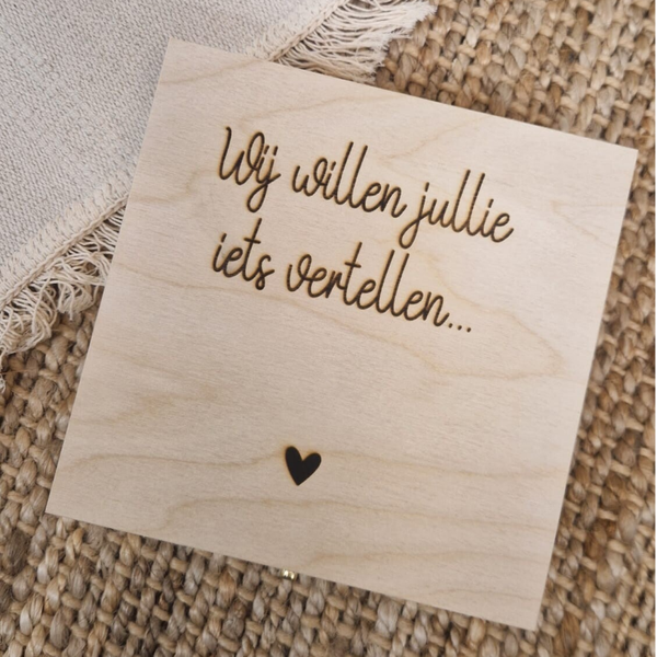 Kistje zwangerschapsaankondiging