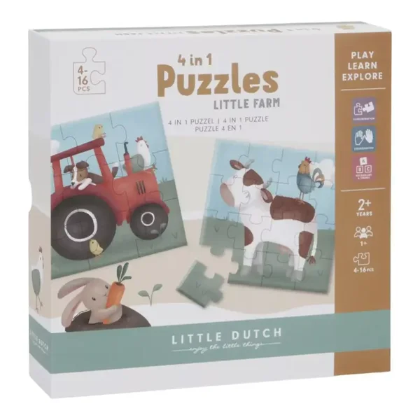 Little Dutch Little Farm 4 in 1 puzzel