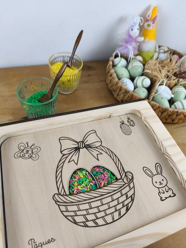 Tablette thème panier de Pâques