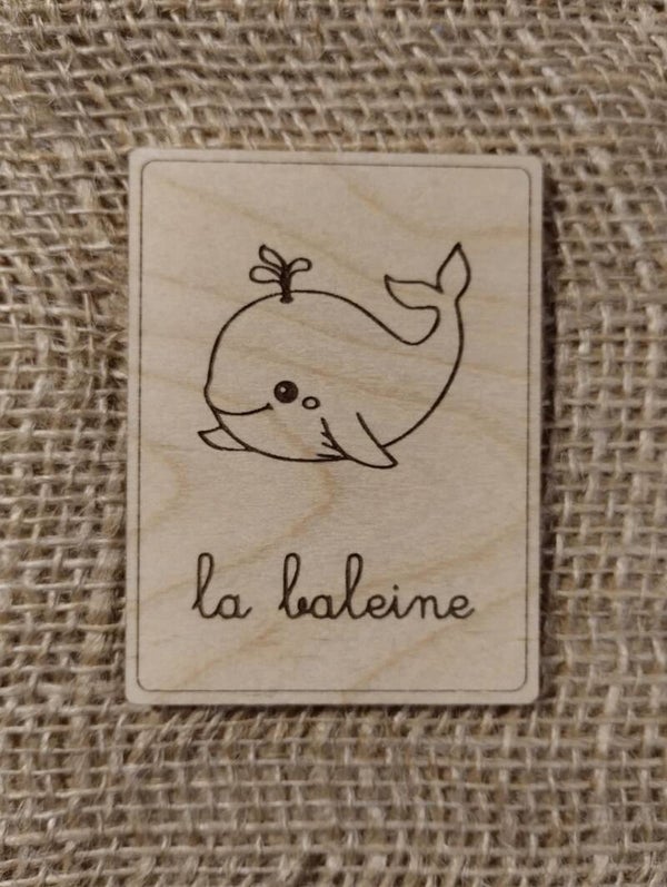 Nomenclatures bois thème Animaux marins (enfantins)