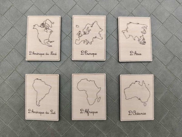 Nomenclatures bois thème Continents