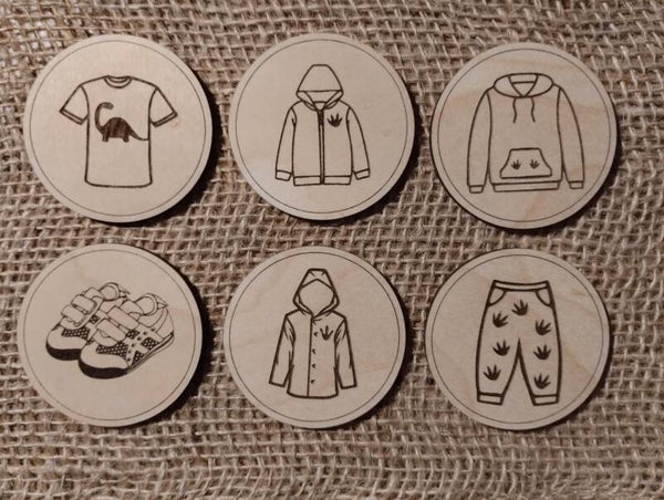 Jetons thème Vêtements (printemps) - Miniz