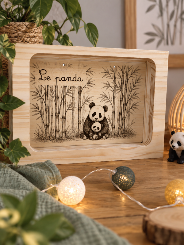 Panda - affiche bois