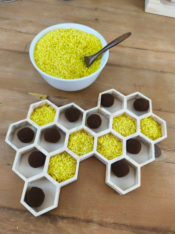 Plateau de motricité thème Abeilles - Alvéoles