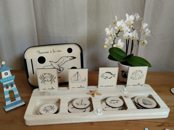 Nomenclatures bois thème Vacances à la mer