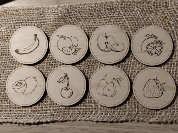 Jetons thème Fruits - Miniz