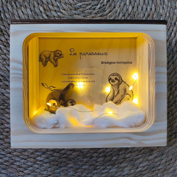 Affiche bois thème Paresseux (Amérique du Sud)