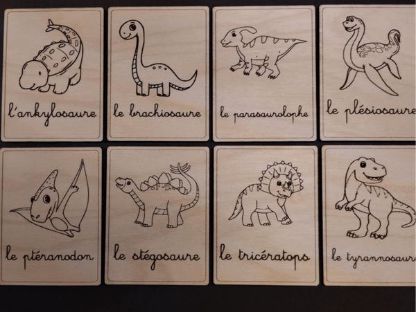 Nomenclatures bois thème Dinosaures (enfantins)