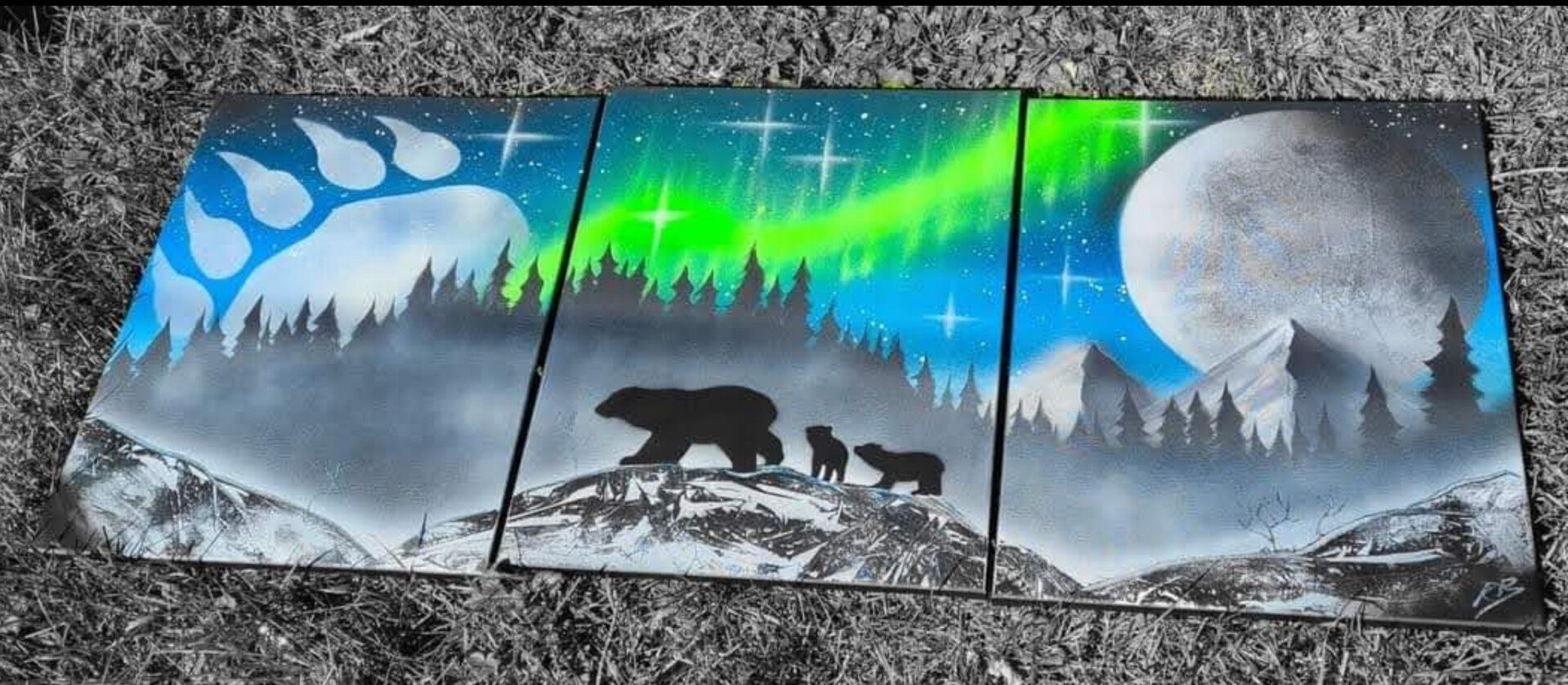 4 FOOT WIDE MOMMA BEAR AND CUBS