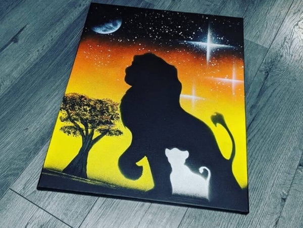 Lion King inspired silhouette art