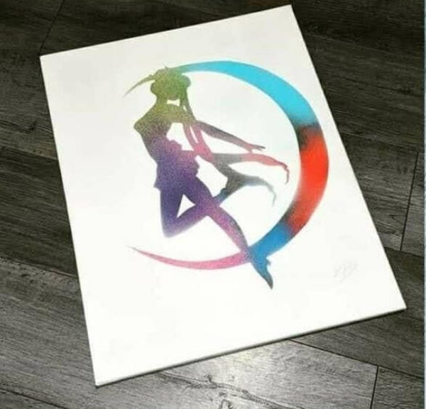 Sailor Moon inspired silhouette art