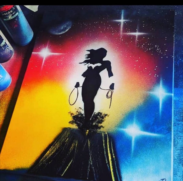 Wonder Woman inspired silhouette art