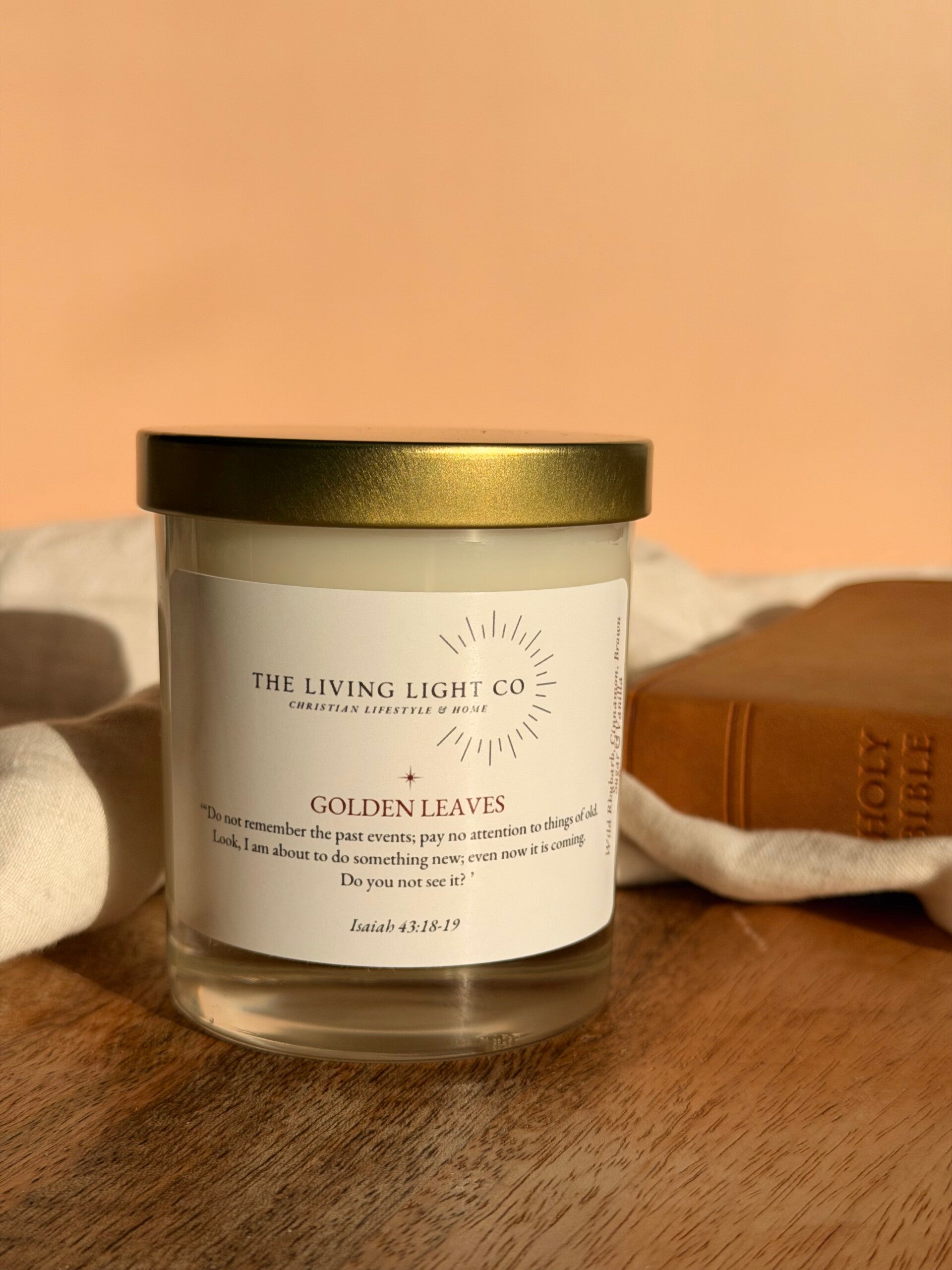 Golden Leaves Candle