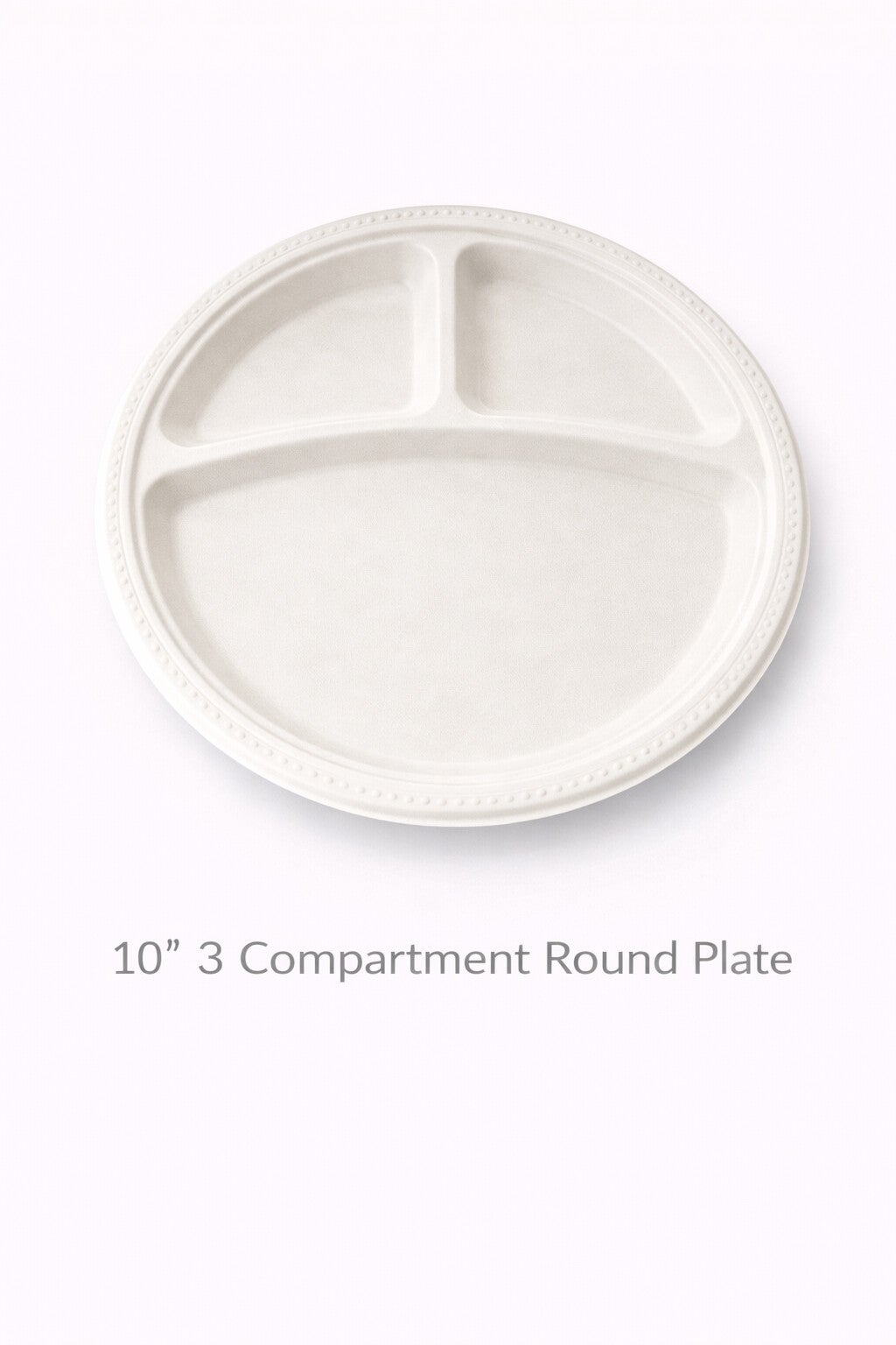 10" 3 Compartment Round Plate