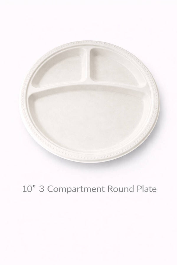 10" 3 Compartment Round Plate
