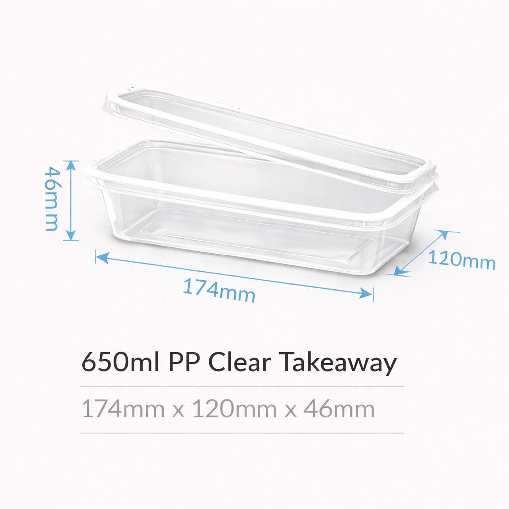 650ml PP Rectangle Takeaway Container