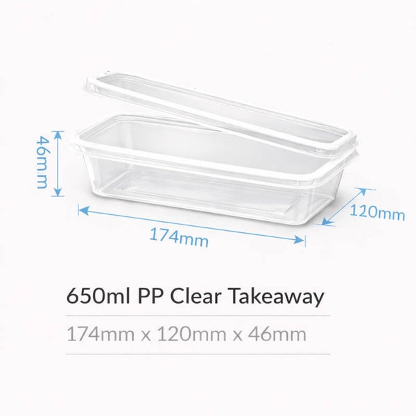 650ml PP Rectangle Takeaway Container