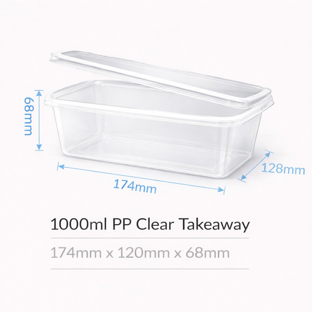 1000ml PP Rectangle Takeaway Container