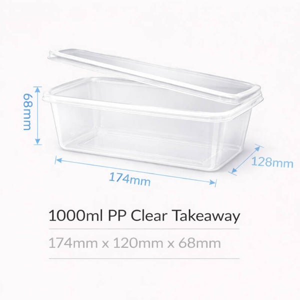 1000ml PP Rectangle Takeaway Container