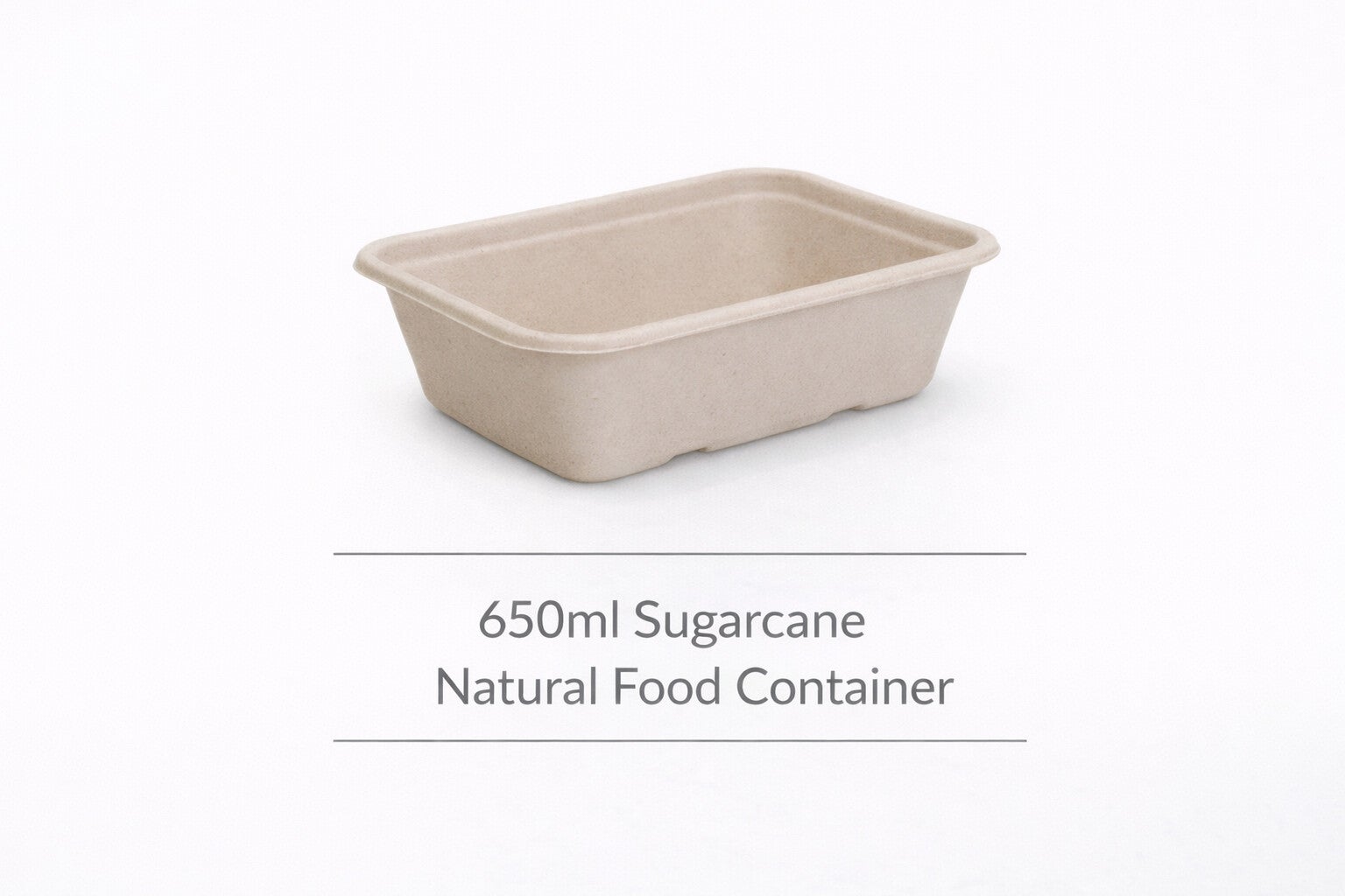 650ml Sugarcane Rectangle Takeaway Container