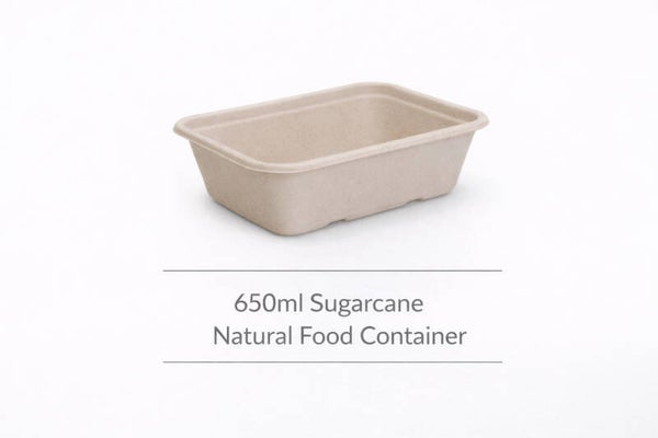 650ml Sugarcane Rectangle Takeaway Container