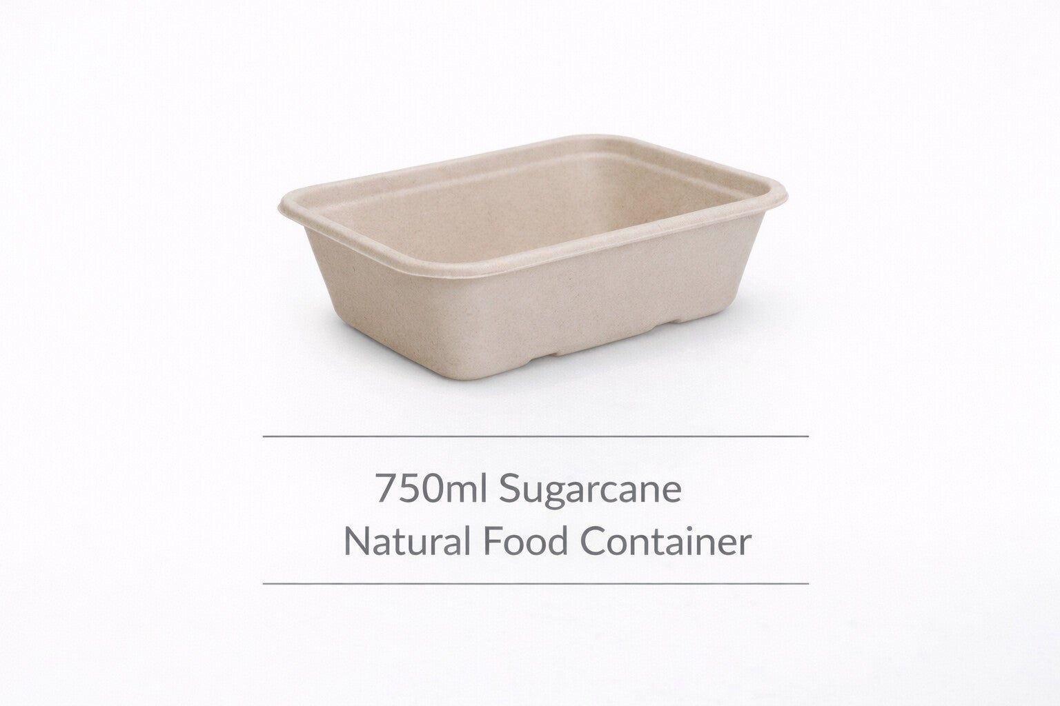 750ml Sugarcane Rectangle Takeaway Container