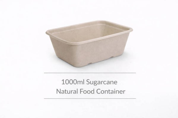 1000ml Sugarcane Rectangle Takeaway Container